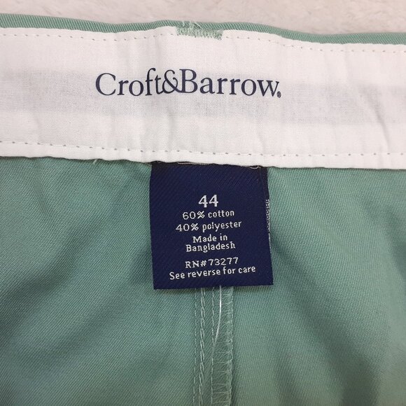 Croft & Barrow Shorts Easy Care Comfort Waist Mens 44 Flat Front Green NWT - Picture 8 of 9